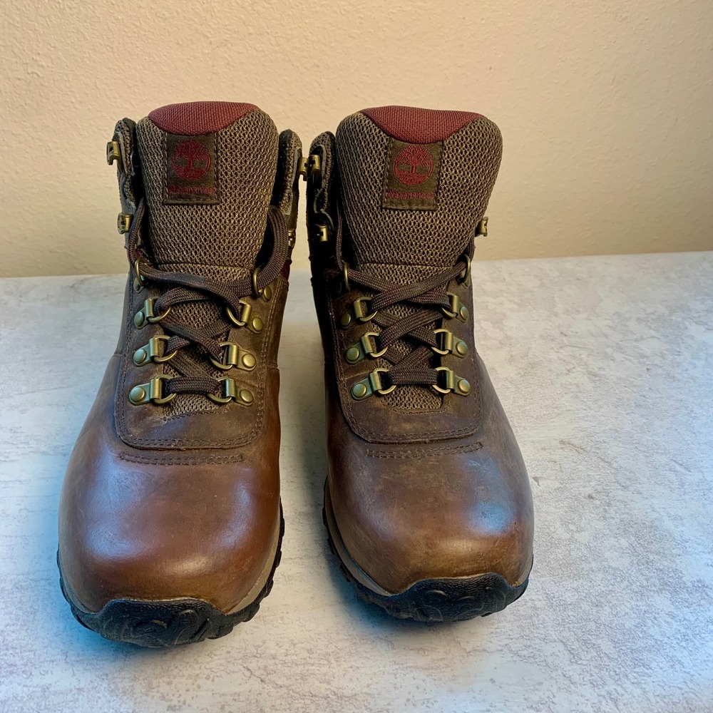 Timberland Norwood Mid Waterproof Hiking Boots Women's 9.5 Brown Leather 9505A - Picture 3 of 10